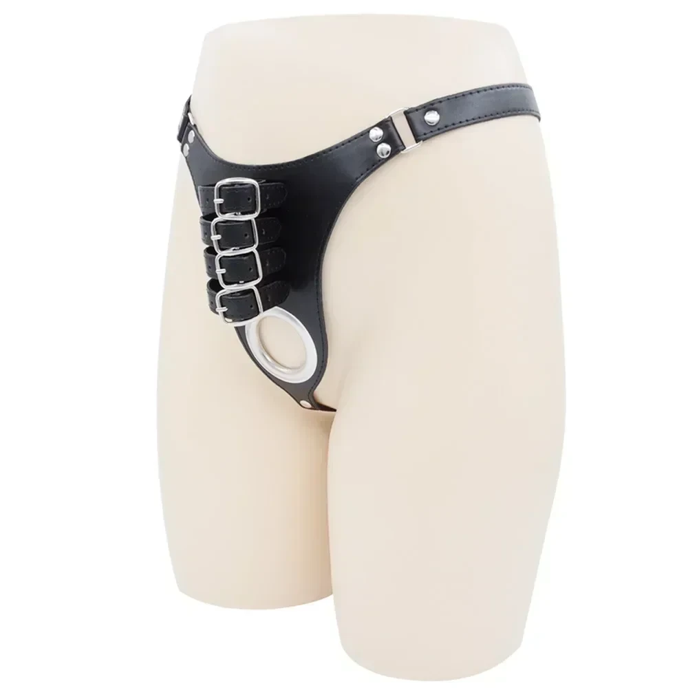 adjustable leather chastity belt male