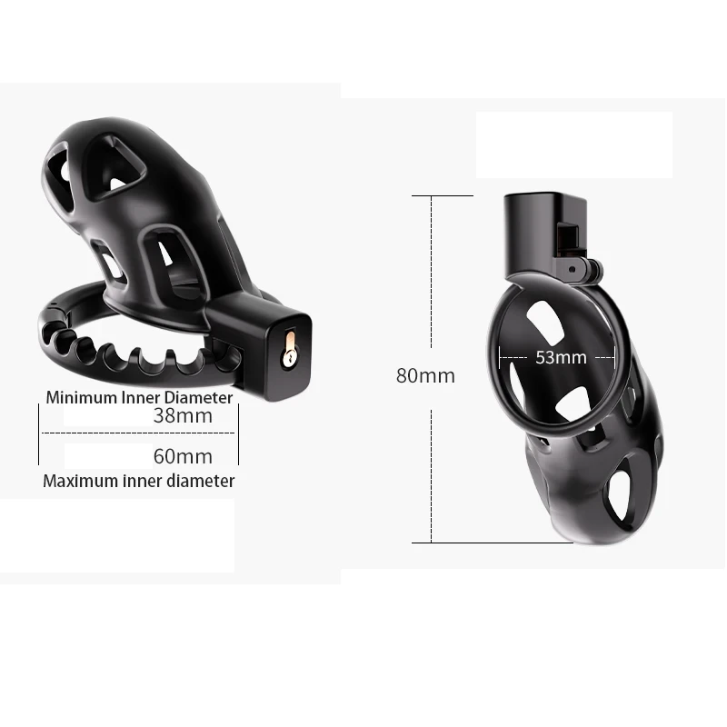 adjustable male chastity cage with minimum diameter