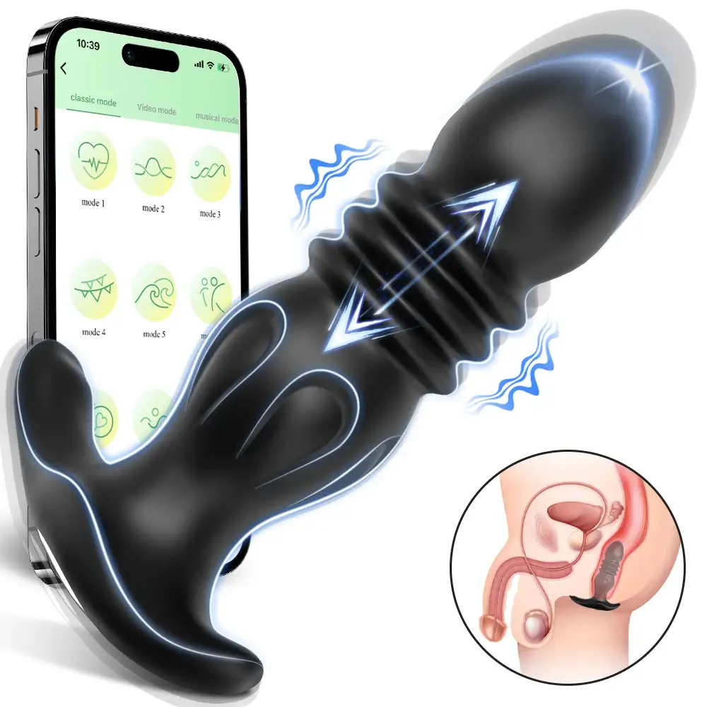 adjustable speed prostate massager and cock ring