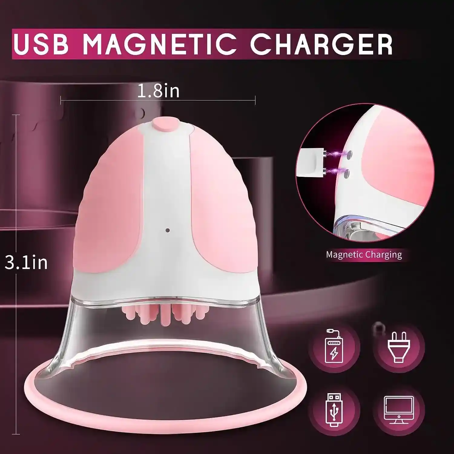 adjustable suction vibrating breast toy for foreplay