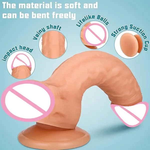 anatomically correct dildo pvc material clear