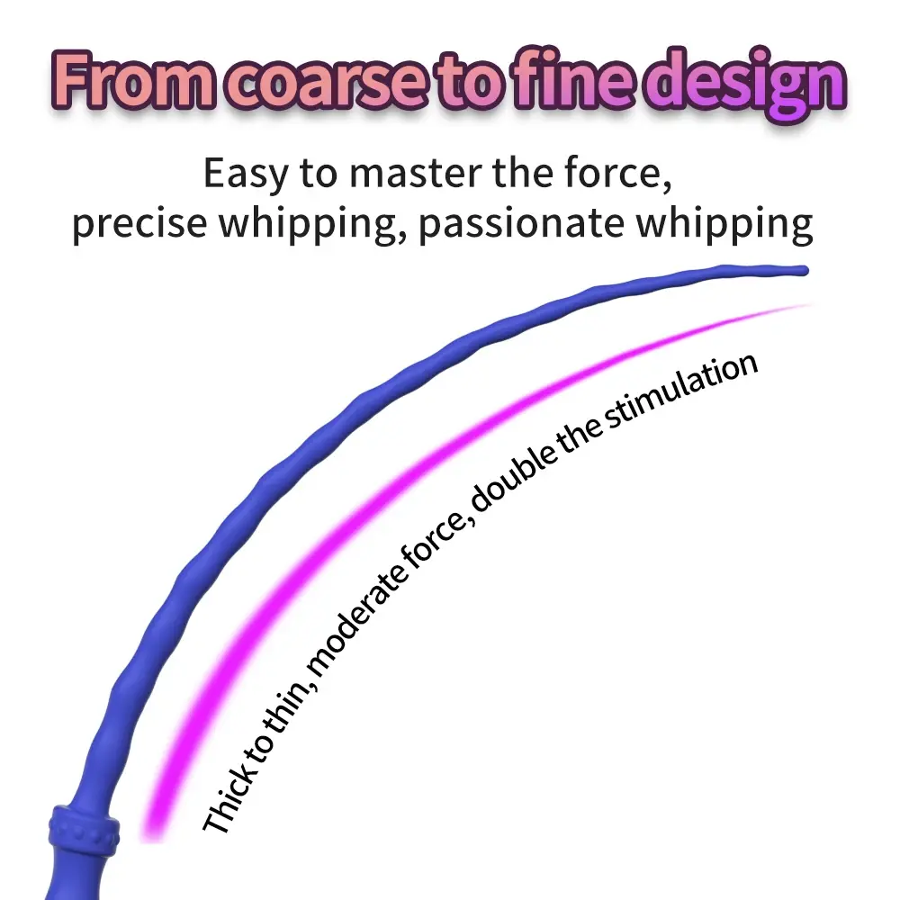 bdsm silicone tail whip with comfortable handle grip