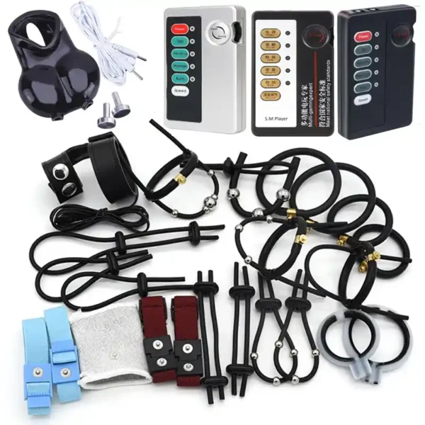 black abs electric shock ring men