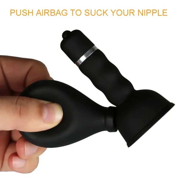 black soft silicone nipple vibrator