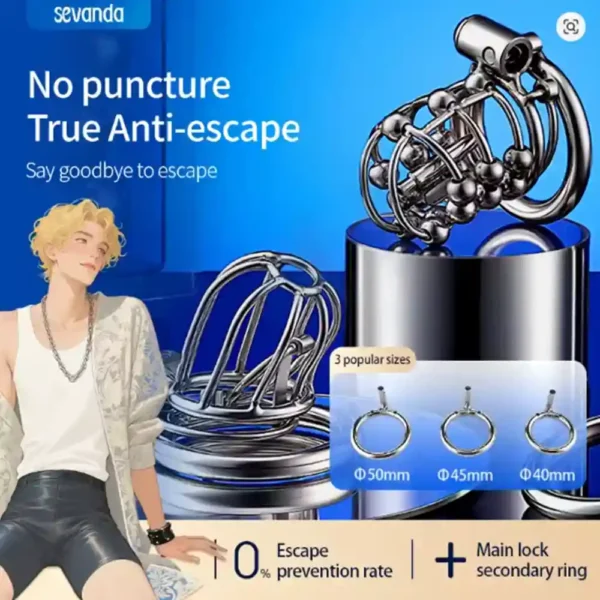 chastity cage with catheter plug stainless