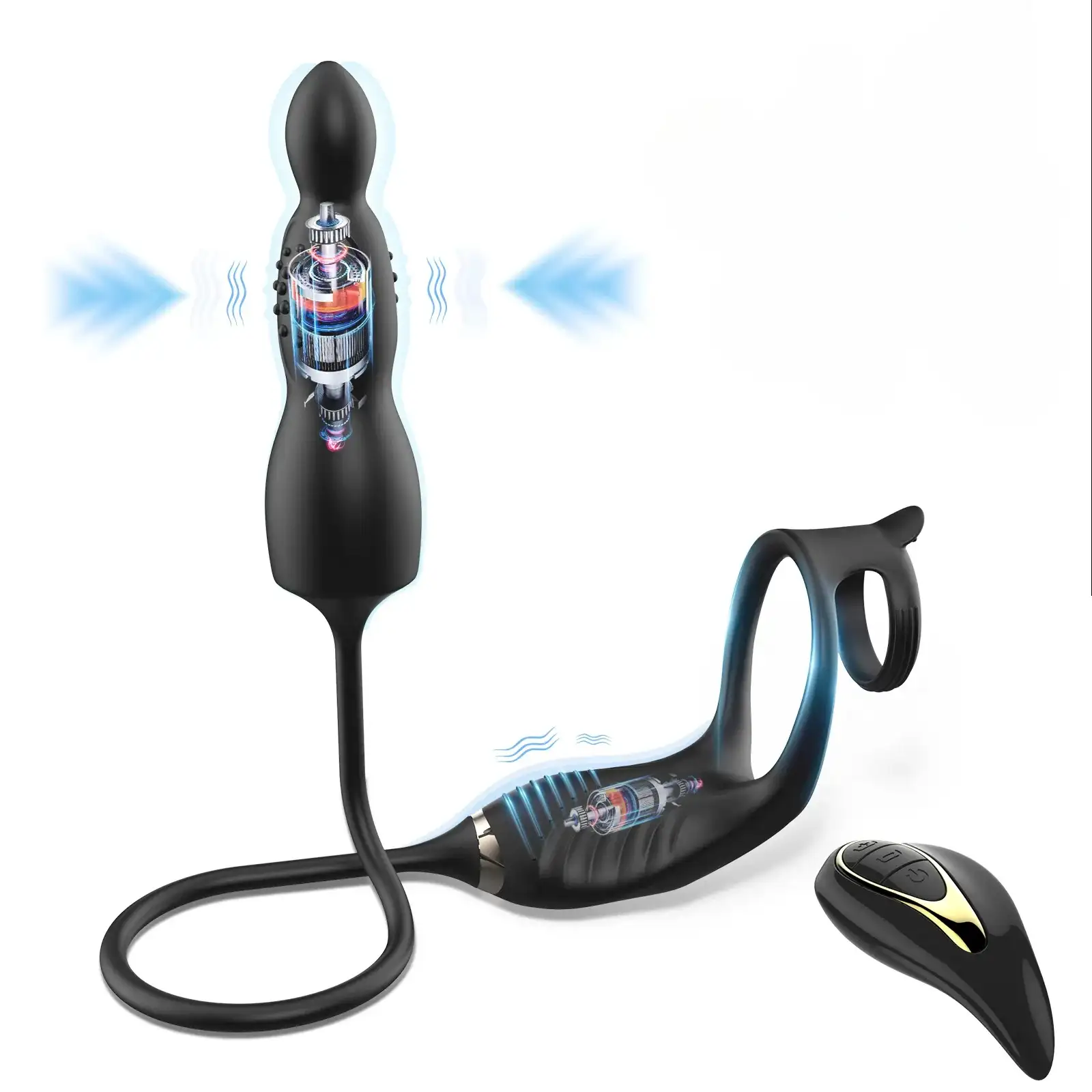 ergonomic prostate massager and cock ring combo