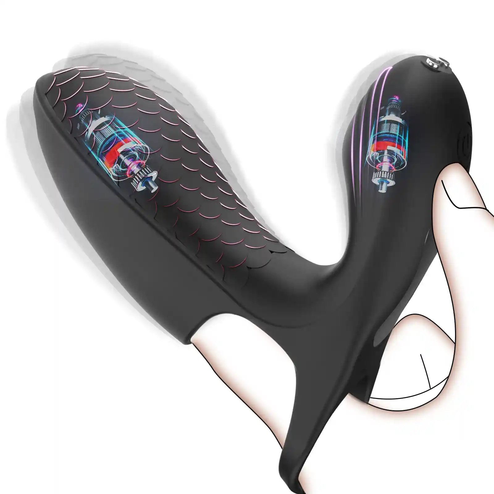 finger vibrator with soft textured silicone material
