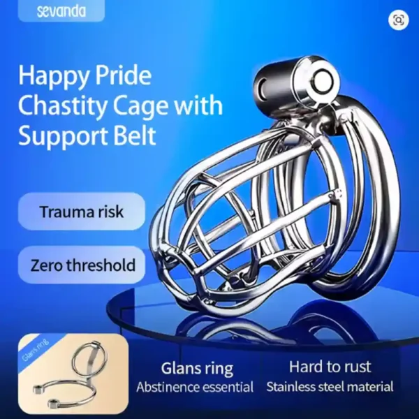 male chastity device with glans ring