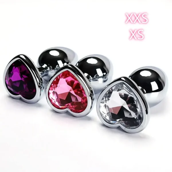 metal anal plug heart shaped base