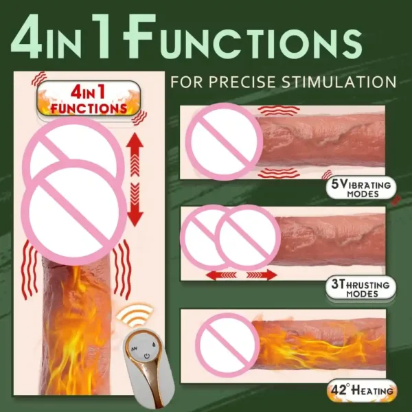realistic texture thrusting dildo vibrator