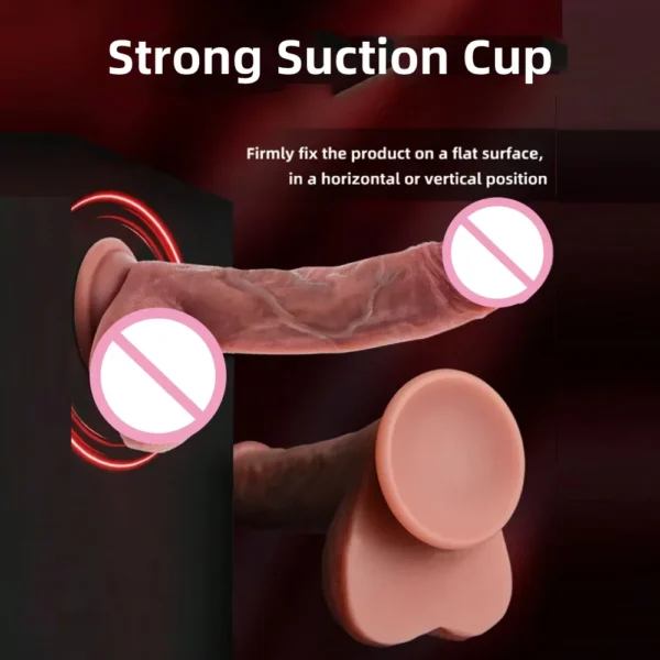 realistic textured dildo with suction