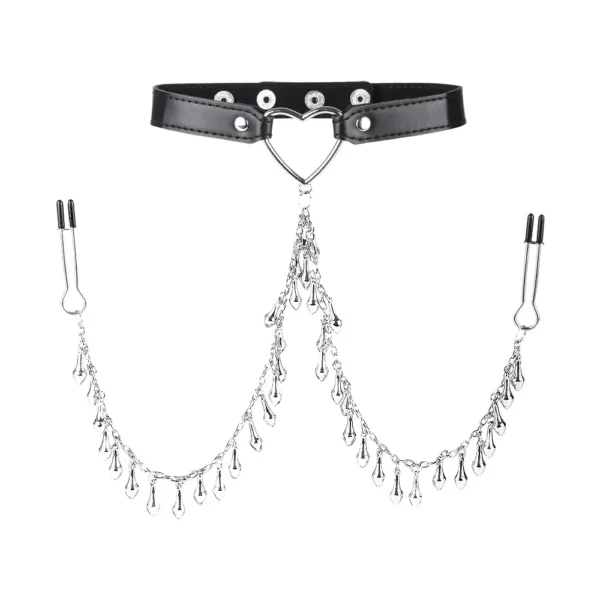 red adjustable nipple clamps leather strap