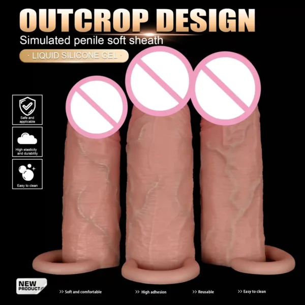 ribbed texture penis sleeve condom