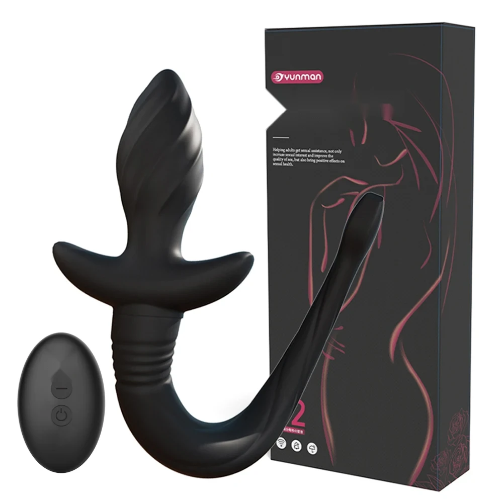 safe silicone vibrating anal plug dog tail design
