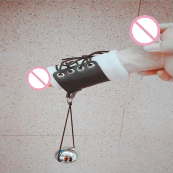 silicone and leather cock ring combo