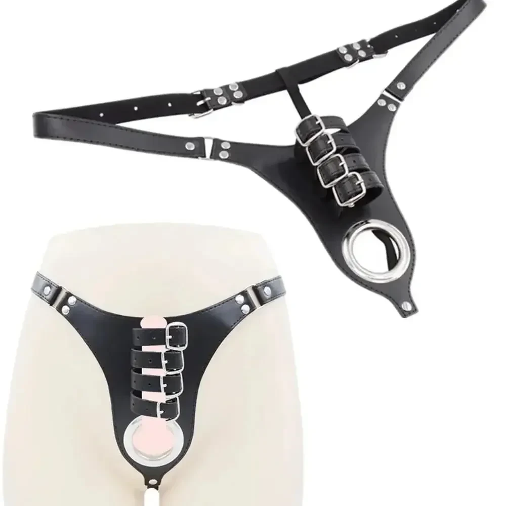 steel chastity belt with leather