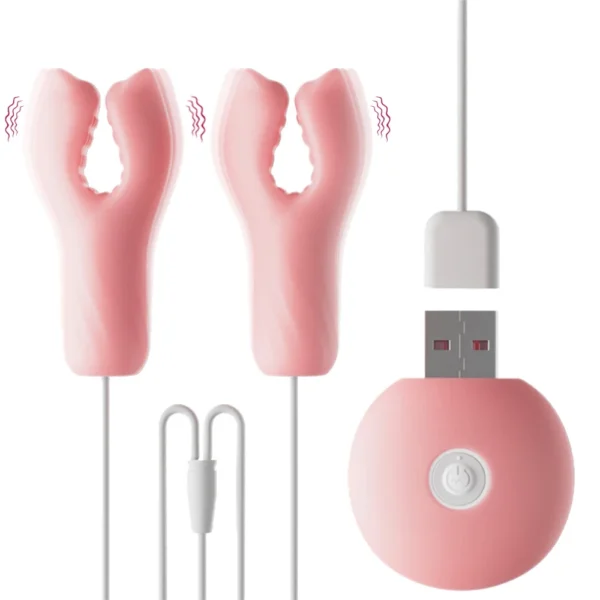 waterproof tpe vibrating nipple clamps set