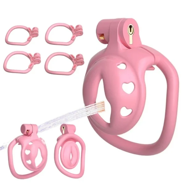 abs chastity cage four ring adapters