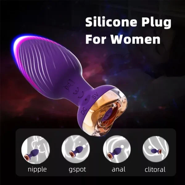 anal plug vibrator usb rechargeable rose