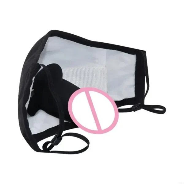 bdsm gag mask with dildo attachment