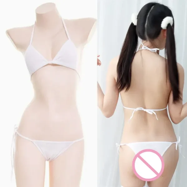 black geometric pattern bra thong