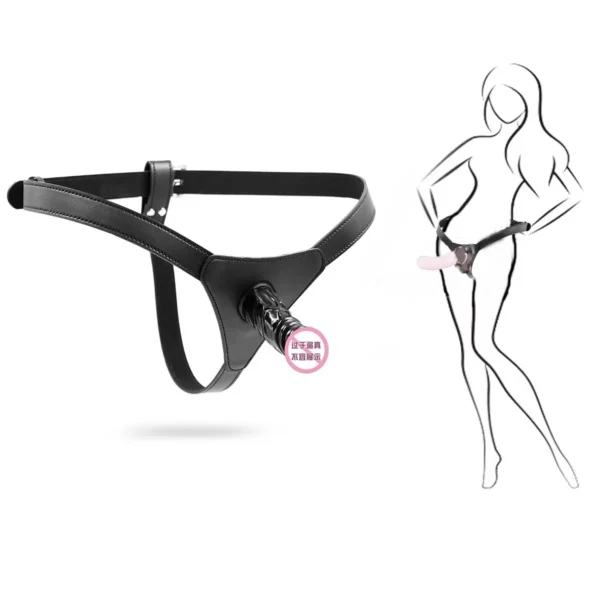 black harness with 10cm dildo
