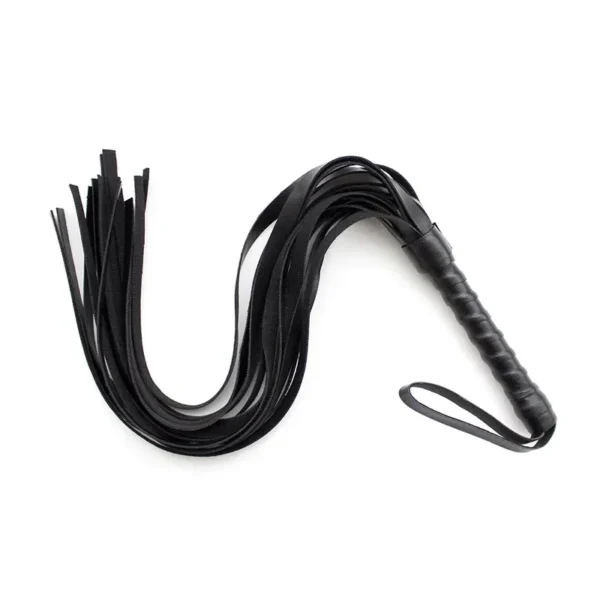 black leather bdsm flogging implement