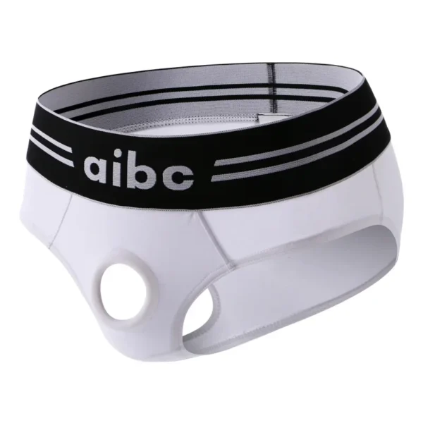 black open crotch cotton ring briefs