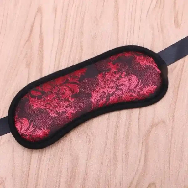 black red contrast bdsm blindfold