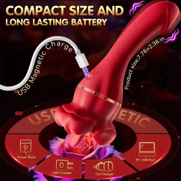 body safe red rose clit vibrator