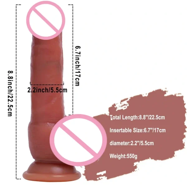 brown dildo with measurements available