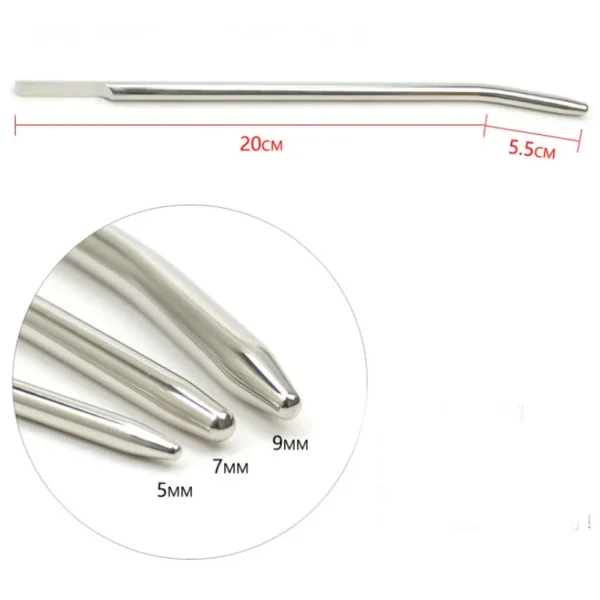curved stainless steel urethral sound plug
