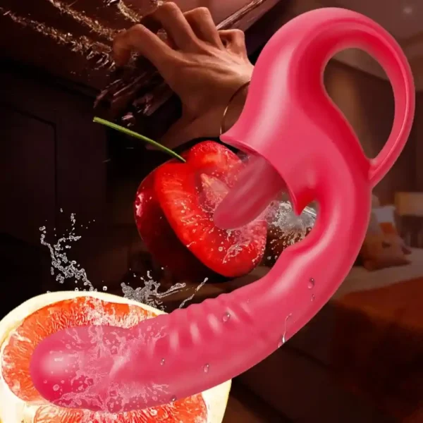 dual stimulation tongue licking dildo