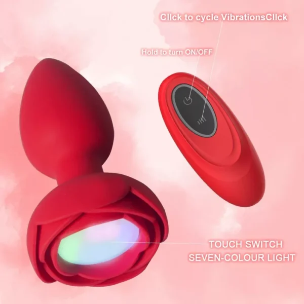 ergonomic rose shaped anal toy vibrator