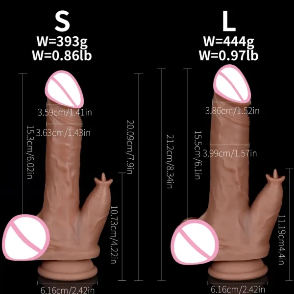 heated tongue dildo with thrusting feature
