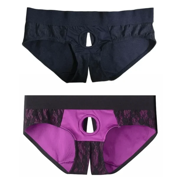isensualflow com black harness with open crotch detail