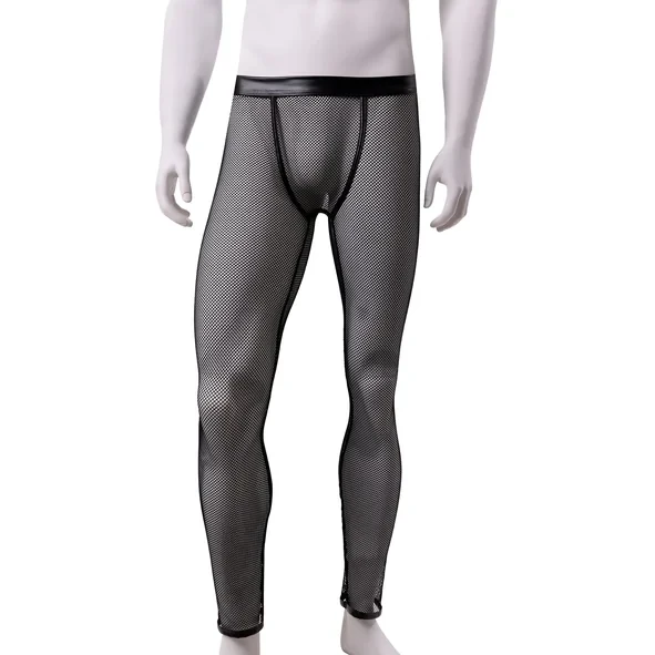 isensualflow com mens fishnet long underwear pants