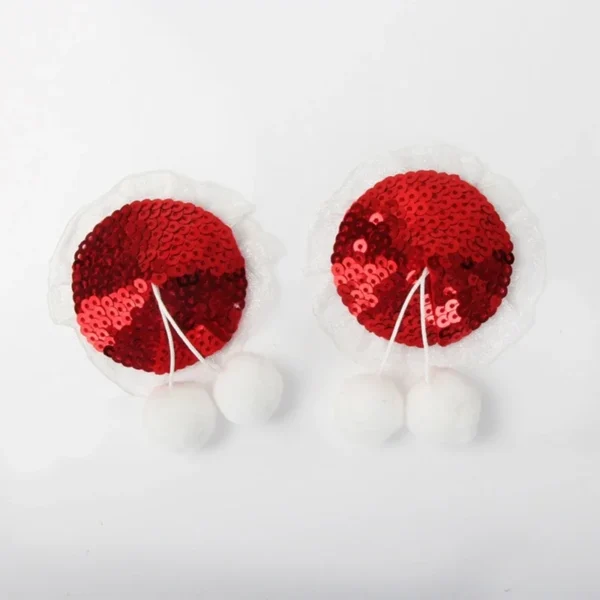 isensualflow com red sequin christmas themed pasties