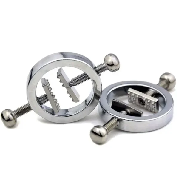 isensualflow com silver metal screw type nipple clamps