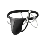 mens g string faux leather material