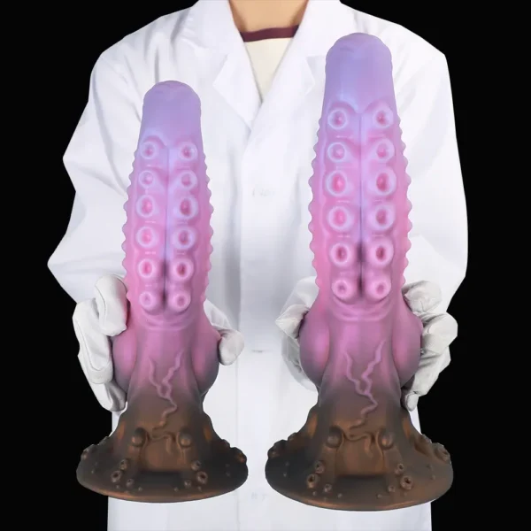 multicolor tentacle knot dildo silicone
