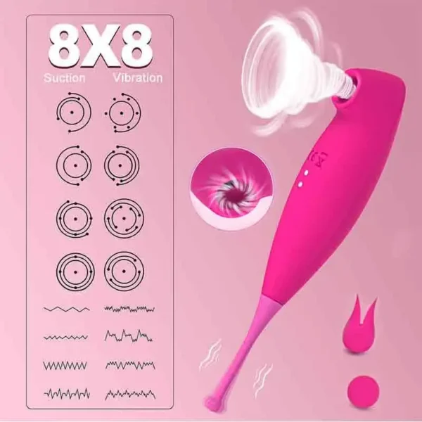 rosy silicone vibrating sucking toy