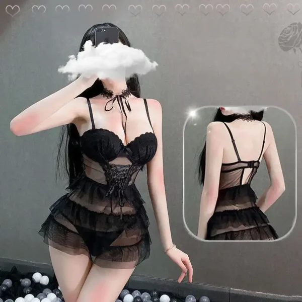 sexy see through lace sleepwear