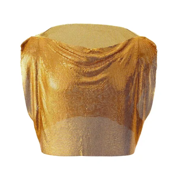 shiny clubwear metal top for men