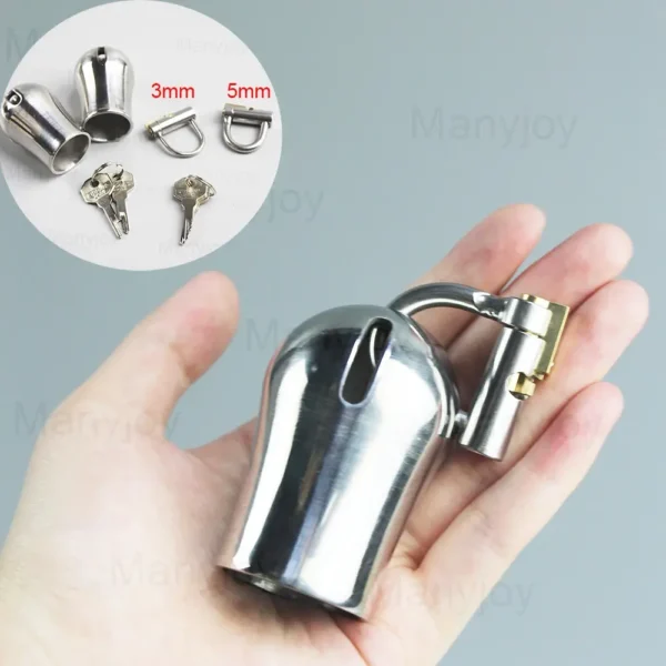 silver metal male chastity device bondage