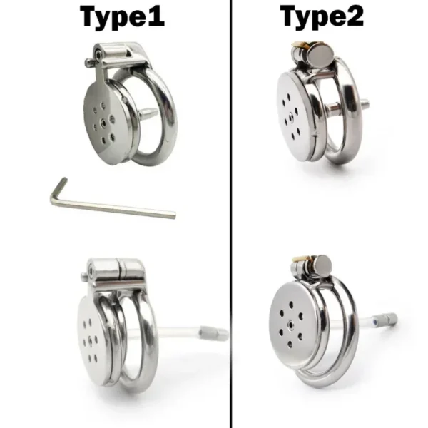 silver steel cage with wrench