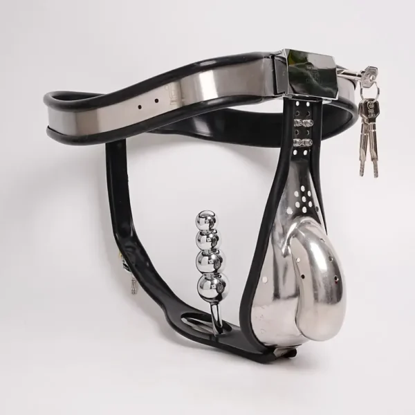 stainless steel anal plug chastity device