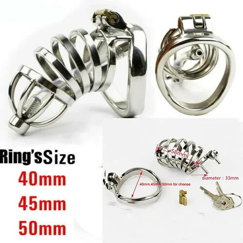 steel chastity cage with adjustable rings