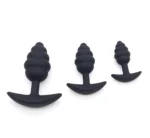 three black silicone butt plugs