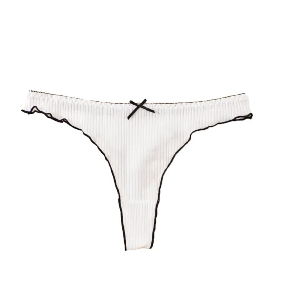 white cotton briefs with bow detail